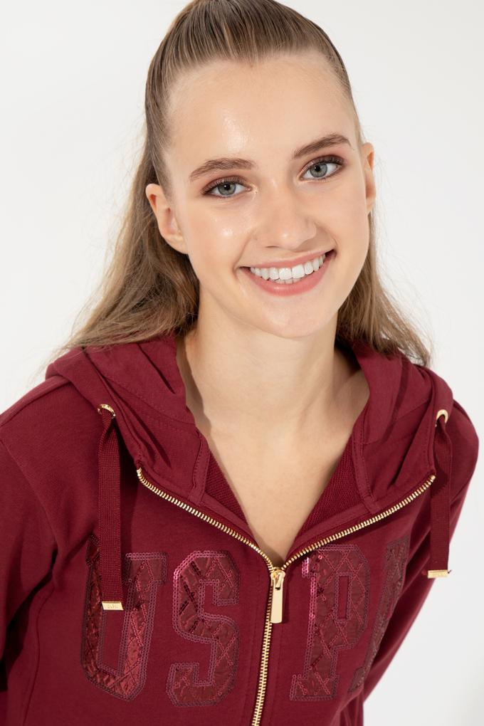 Kadın Vişne Basic Sweatshirt