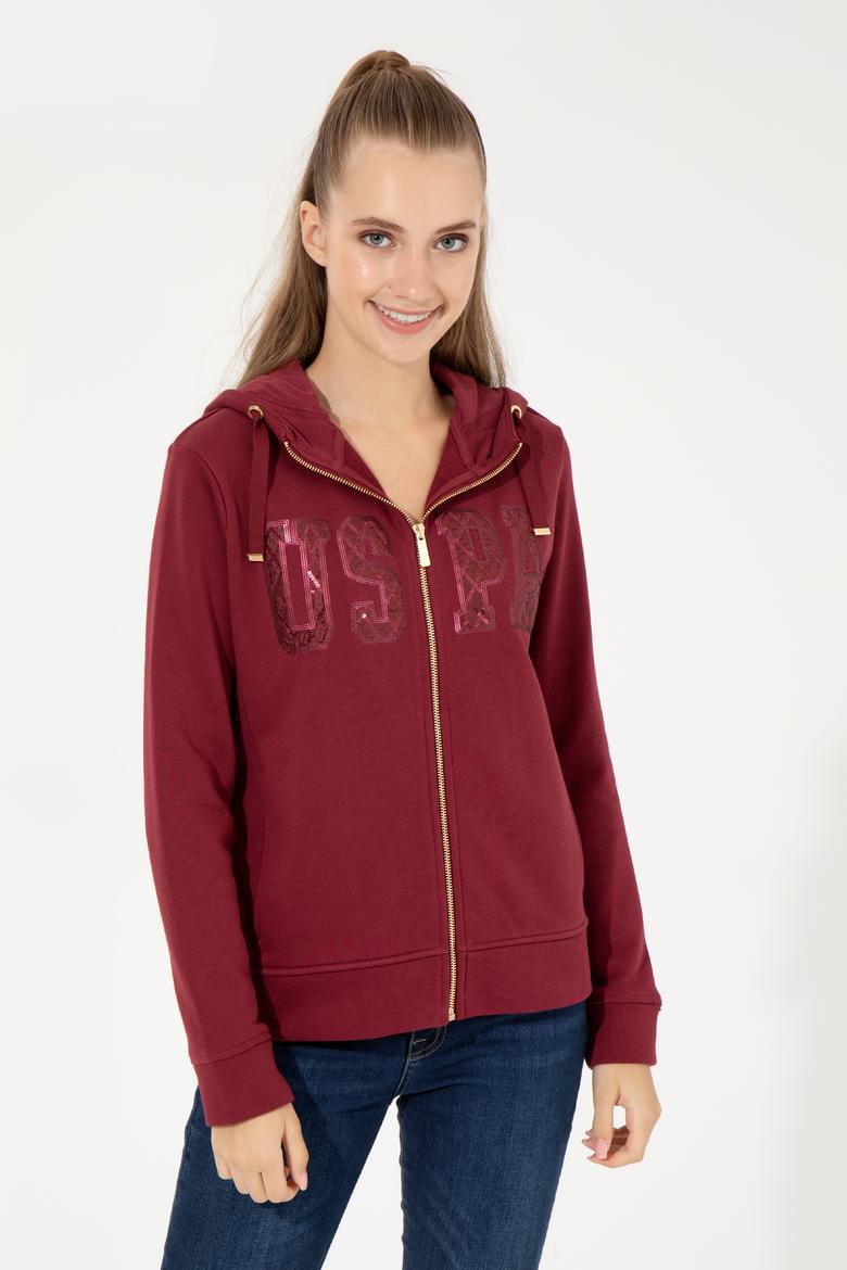 Kadın Vişne Basic Sweatshirt - 50256258038