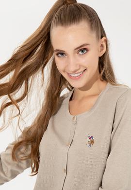 Kadın Taş Melanj Basic Triko Hırka - 50253697036