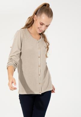 Kadın Taş Melanj Basic Triko Hırka - 50253697036