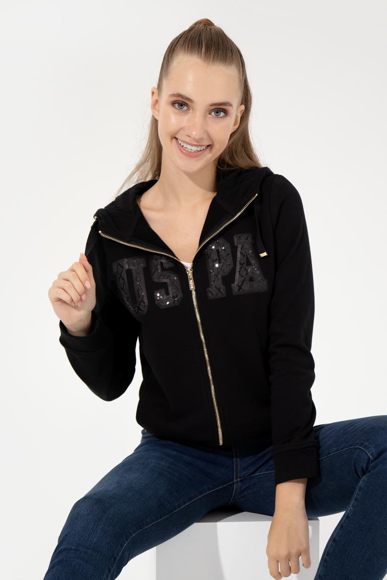 Kadın Siyah Basic Sweatshirt - 50256258013