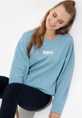 Kadın Mavi Bisiklet Yaka Basic Sweatshirt - 50261236029