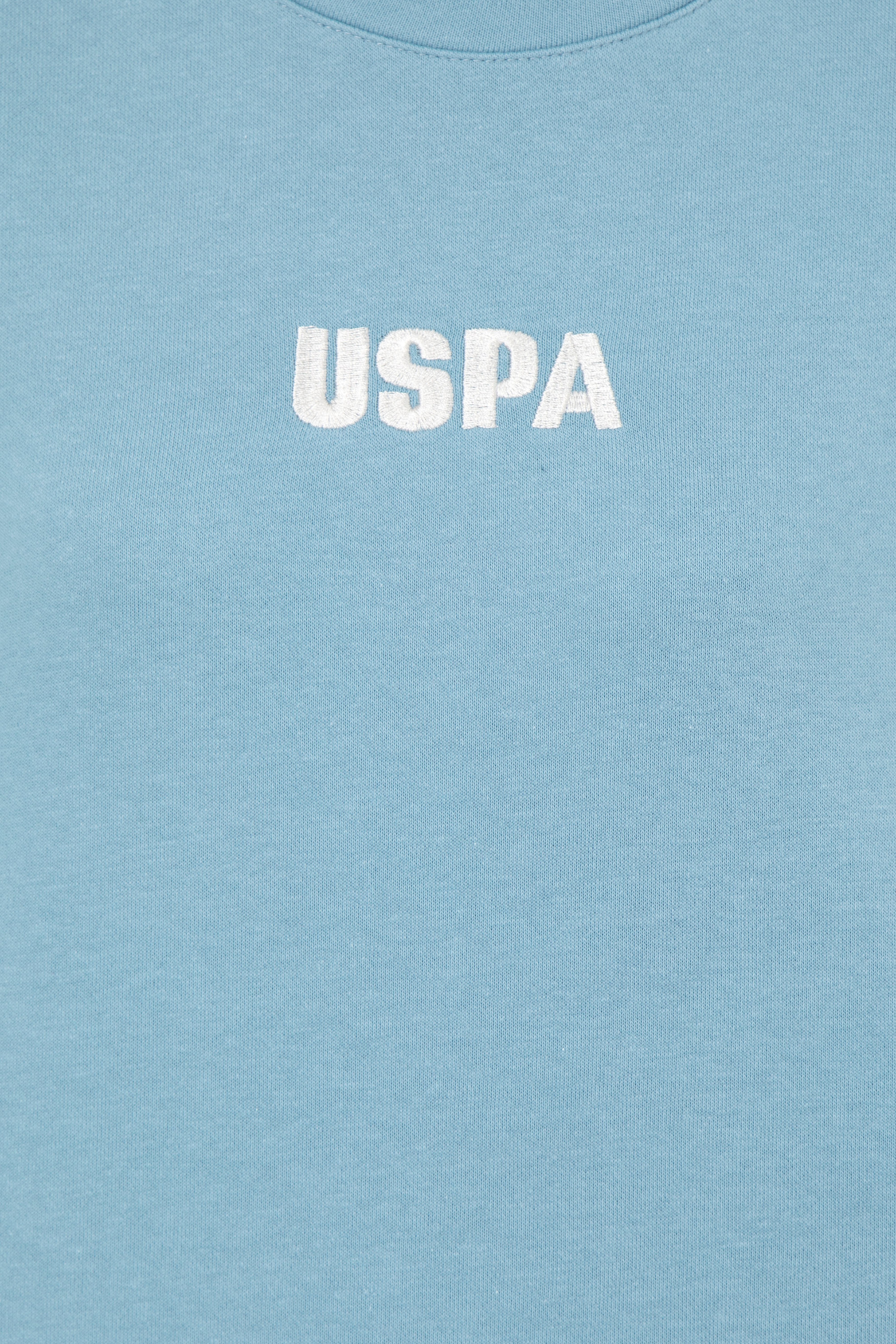 Kadın Mavi Bisiklet Yaka Basic Sweatshirt