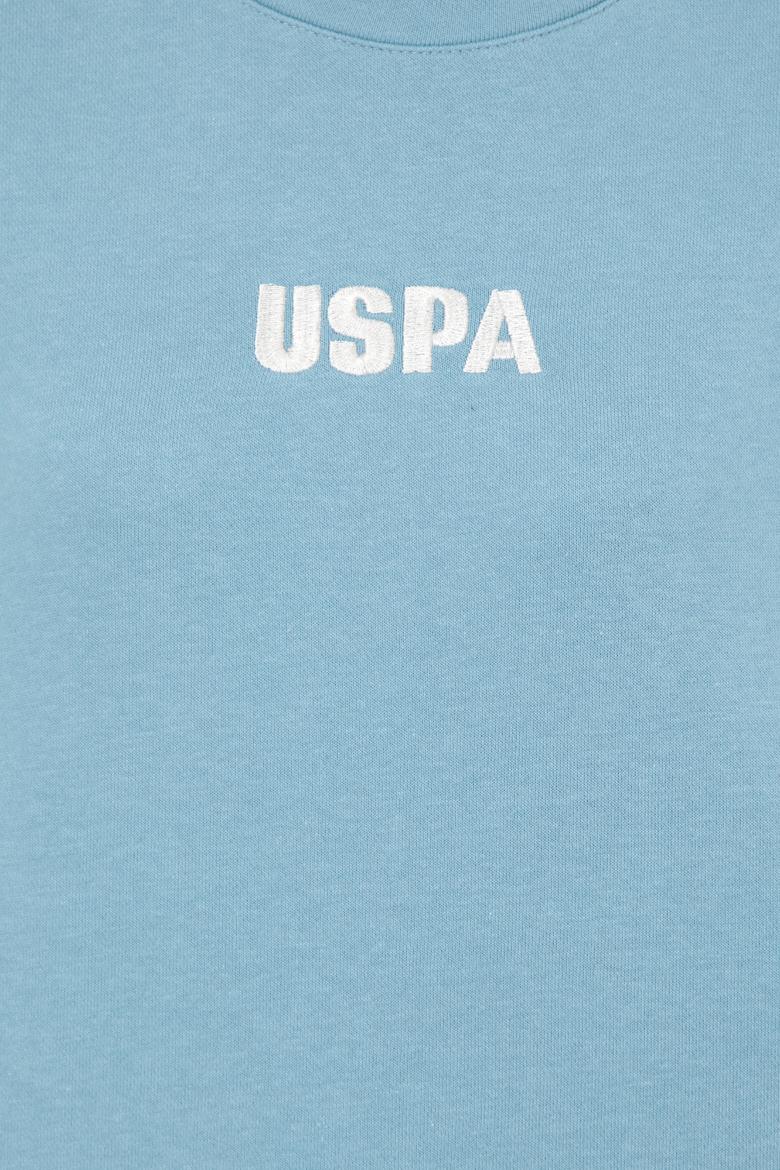 Kadın Mavi Bisiklet Yaka Basic Sweatshirt - 50261236029