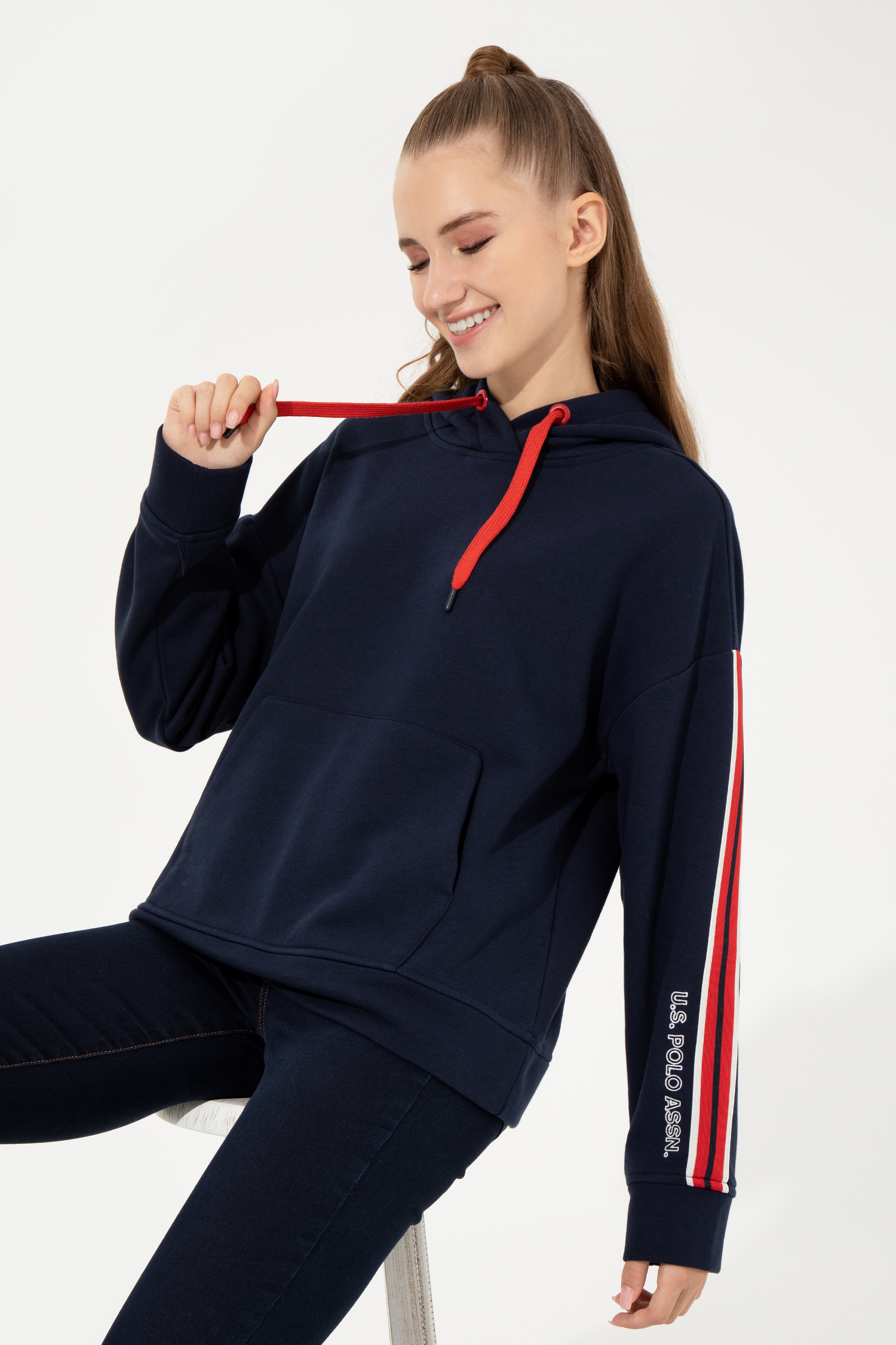 Kadın Lacivert Sweatshirt - Image 3