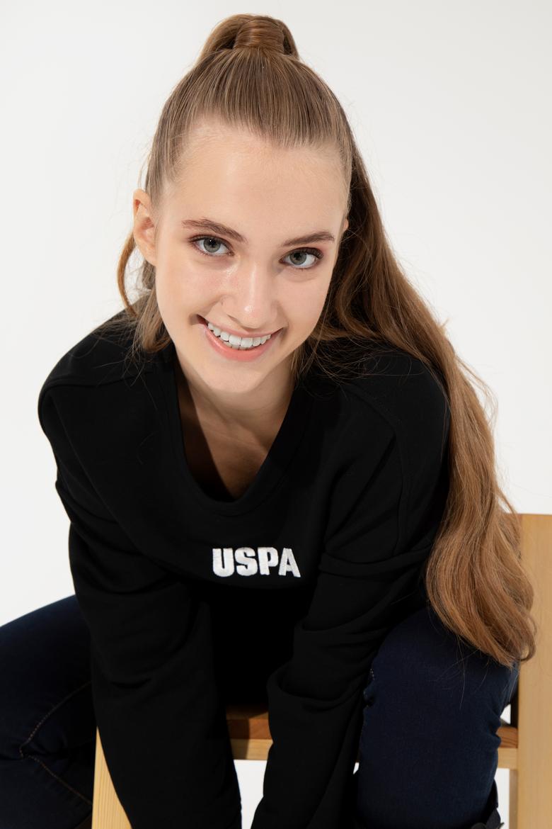 Kadın Siyah Bisiklet Yaka Basic Sweatshirt - 50261236038