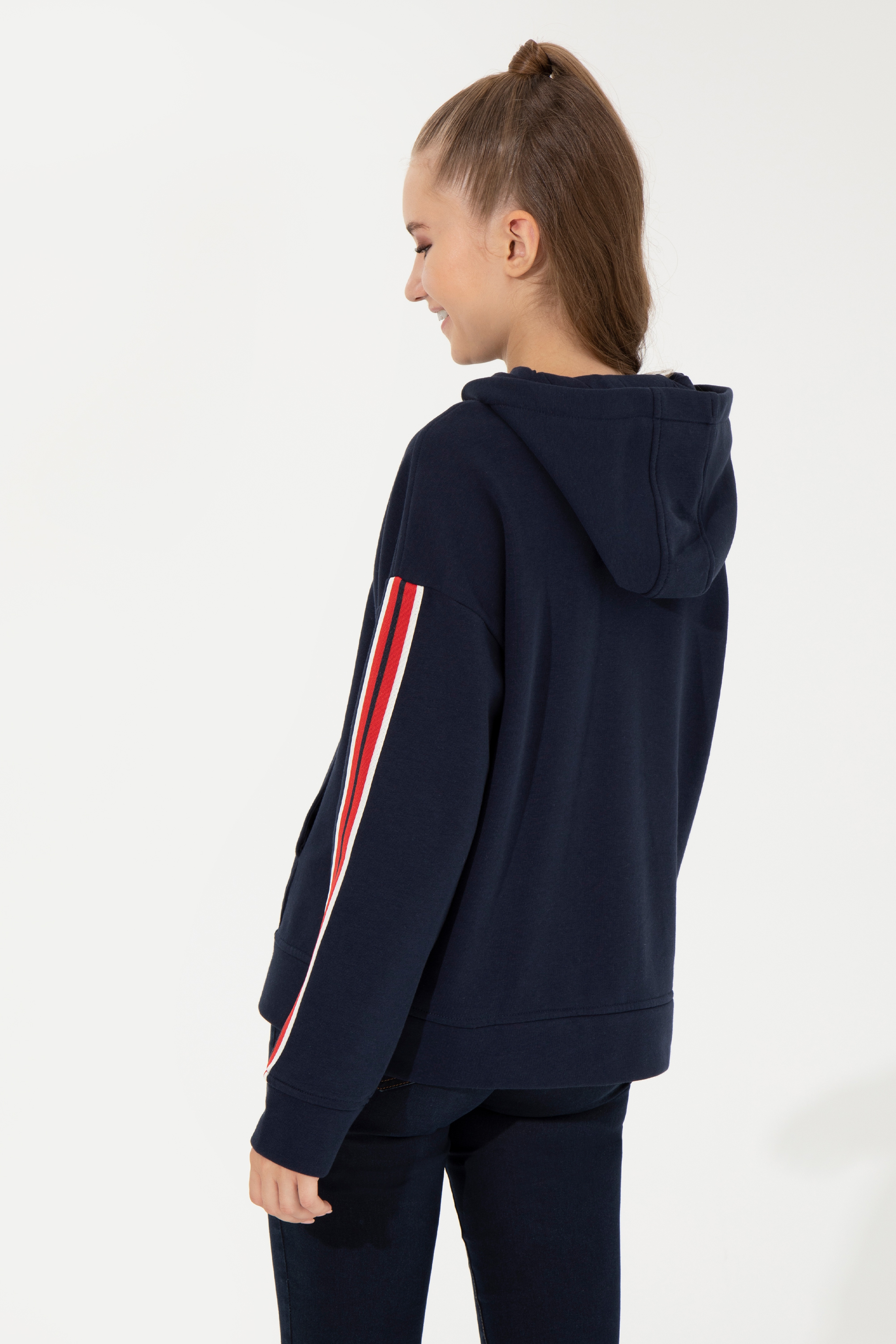 Kadın Lacivert Sweatshirt - Image 5