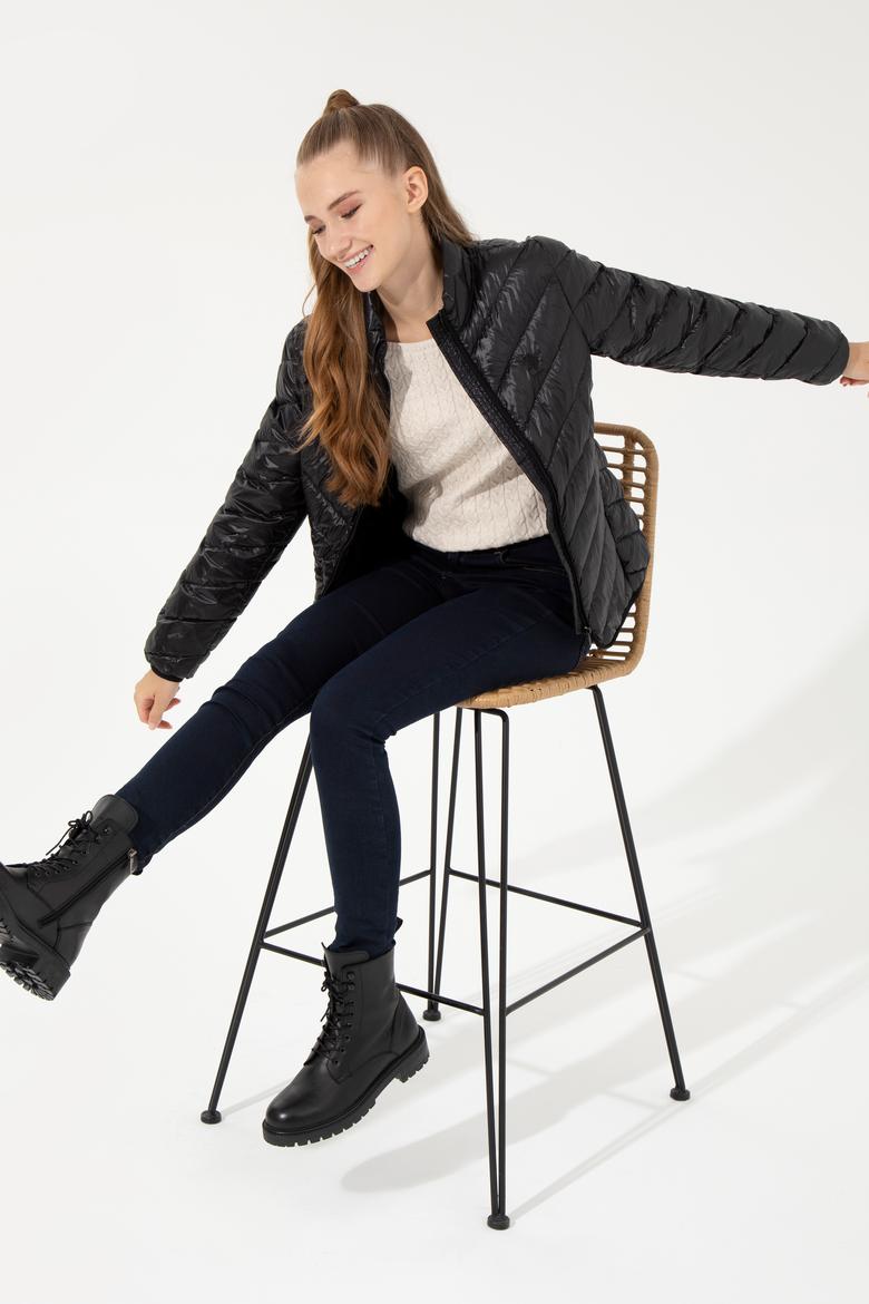 Kadın Siyah Mont - 50253400033