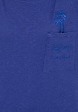 Kadın Mavi Bisiklet Yaka Oversize Tişört - 50248424012