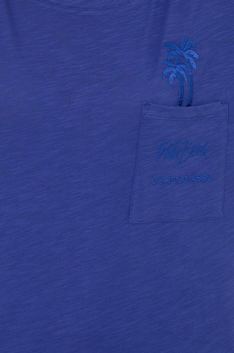 Kadın Mavi Bisiklet Yaka Oversize Tişört