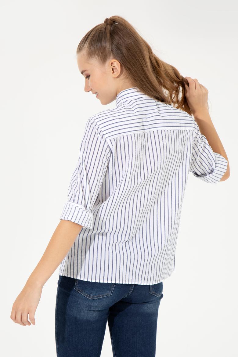 Kadın Beyaz Uzun Kollu Gömlek - 50246676038