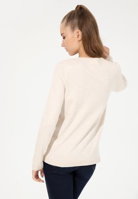 Kadın Krem Melanj Basic Triko Hırka - 50251904024