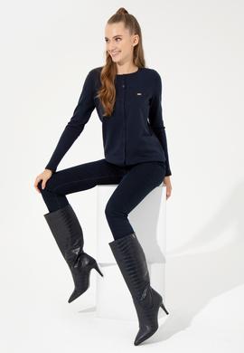 Kadın Lacivert Basic Triko Hırka - 50251904015