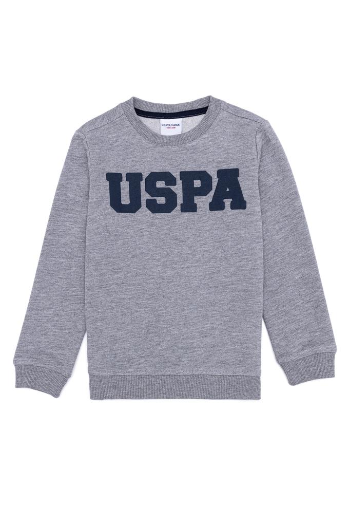 Erkek Çocuk Gri Melanj Basic Sweatshirt