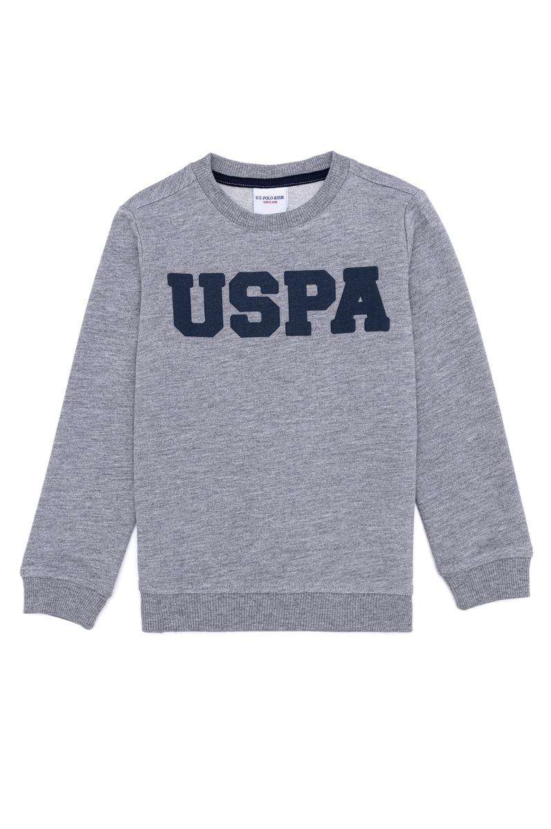 Erkek Çocuk Gri Melanj Basic Sweatshirt