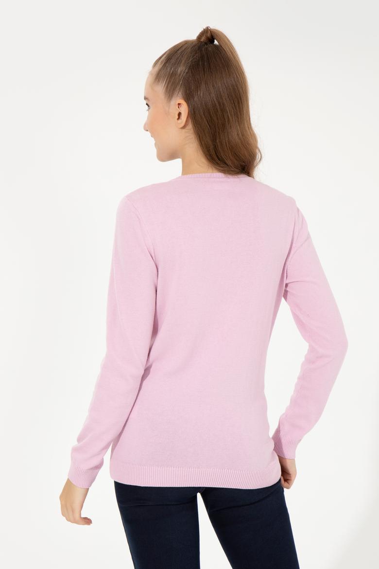 Kadın Manolya Triko Kazak Basic - 50251903095