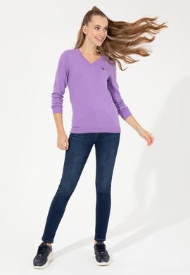 Kadın Lila Triko Kazak Basic - 50251903111