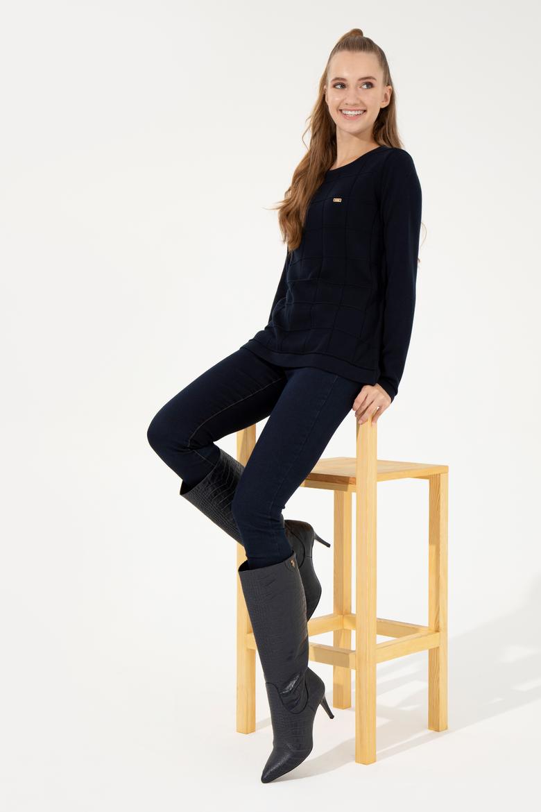 Kadın Lacivert Kazak - 50255657030