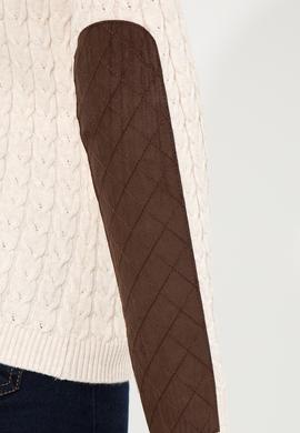 Kadın Krem Melanj Basic Bisiklet Yaka  Kazak - 50255659031