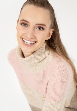 Kadın Krem Melanj Kazak - 50255638004