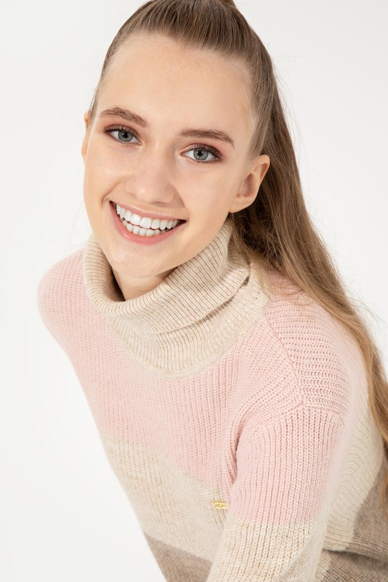 Kadın Krem Melanj Kazak - 50255638004