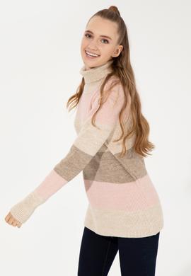 Kadın Krem Melanj Kazak - 50255638004