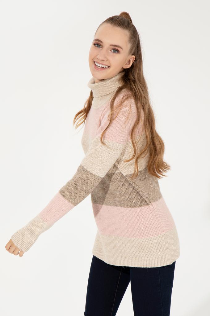 Kadın Krem Melanj Kazak