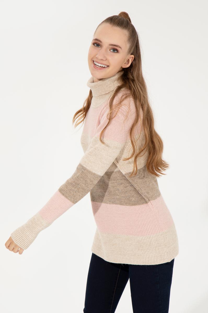 Kadın Krem Melanj Kazak