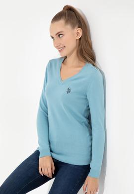 Kadın Mavi Triko Kazak Basic - 50251903103