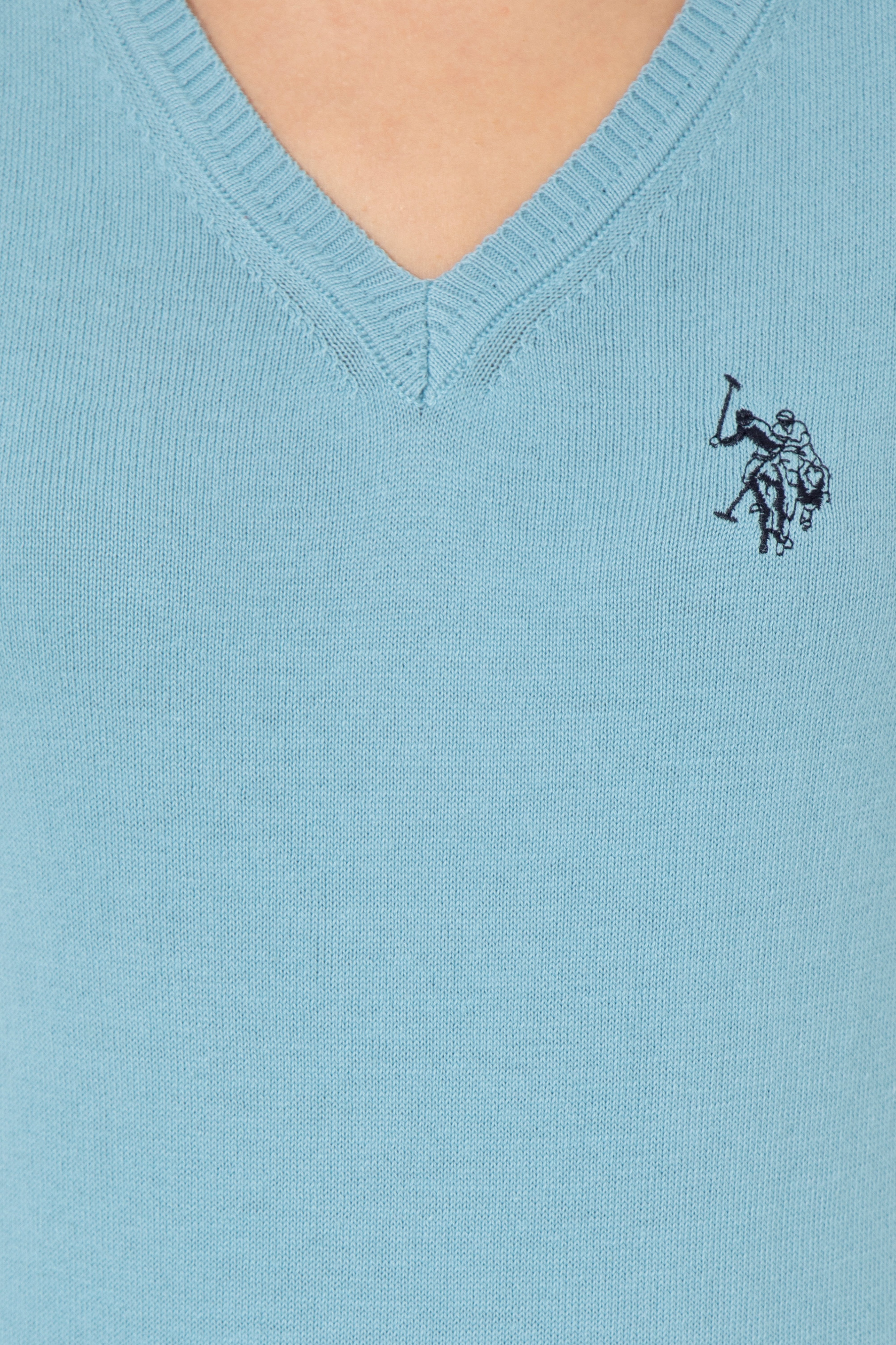 Kadın Mavi V - Yaka Basic Kazak - Image 6