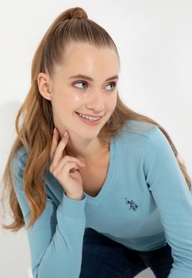 Kadın Mavi Triko Kazak Basic - 50251903103