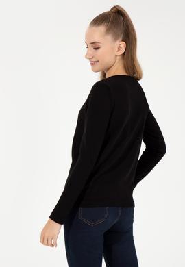 Kadın Siyah Basic Triko Hırka - 50251904007