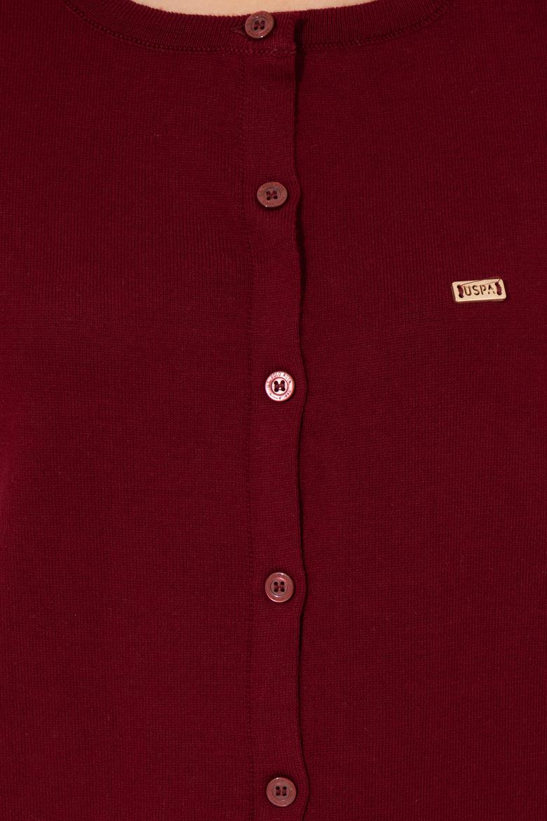 Kadın Bordo Basic Triko Hırka - 50251904060