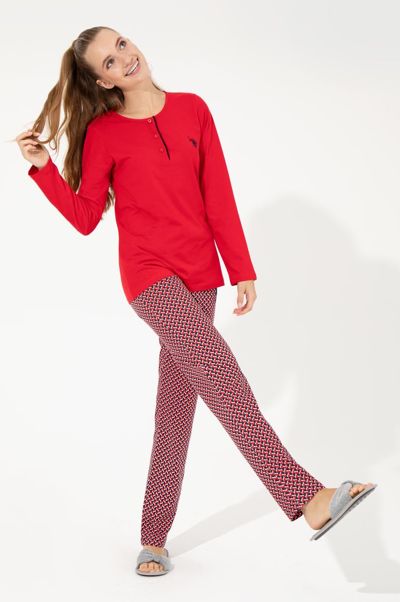 Kadın Kırmızı Pijama Takımı