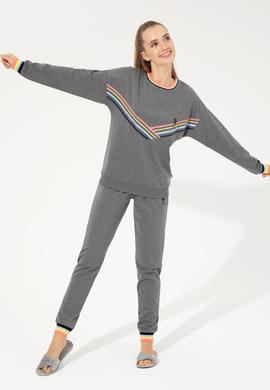 Kadın Antrasit Melanj Pijama Takımı - 50264792003