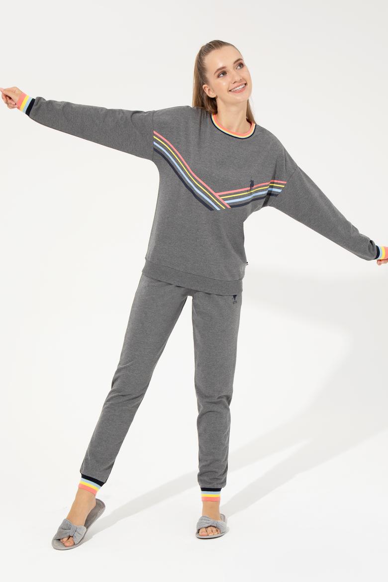 Kadın Antrasit Melanj Pijama Takımı - 50264792003