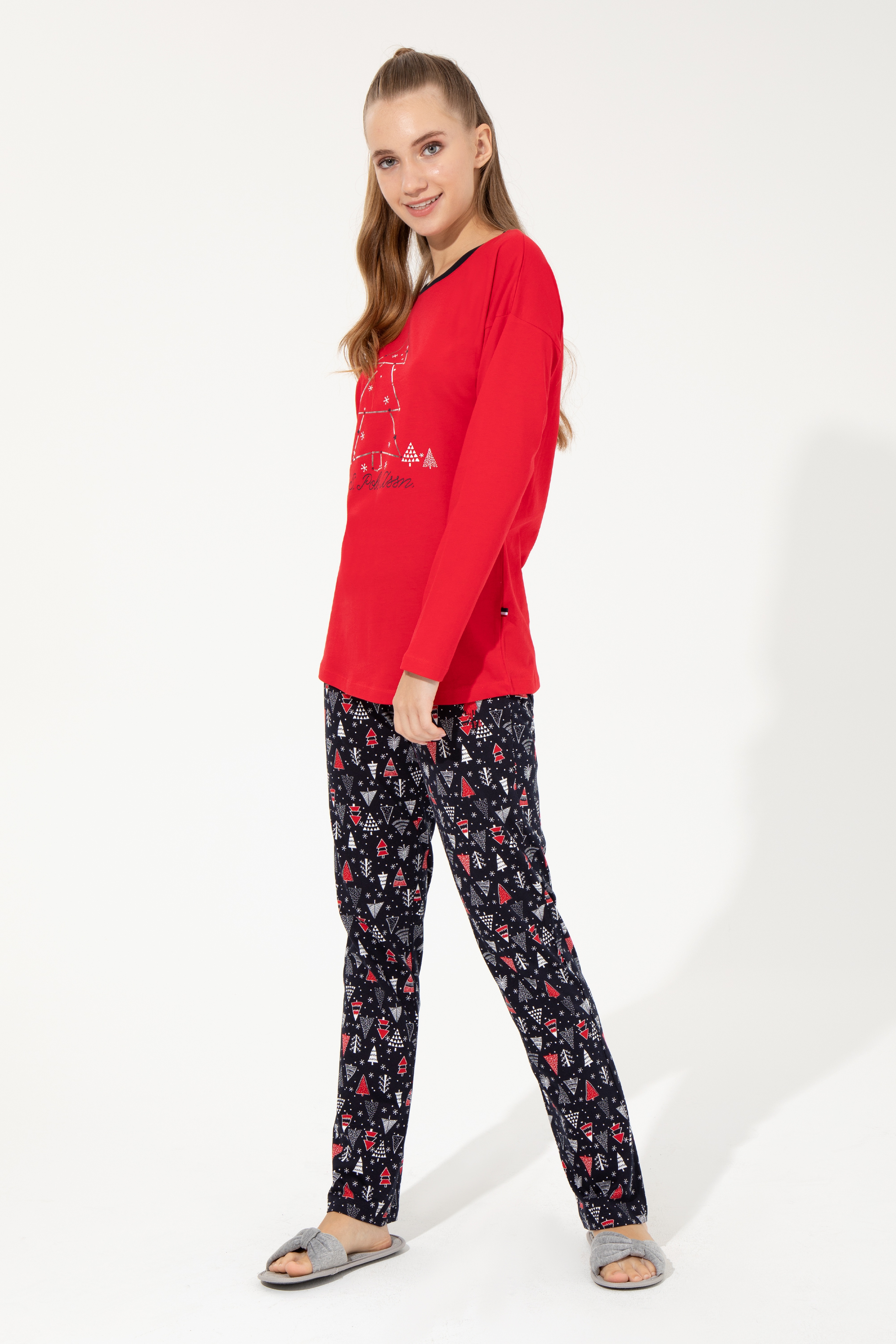 Kadın Kırmızı Pijama Takımı