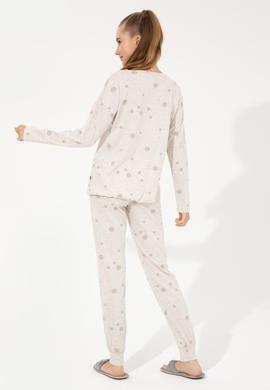 Kadın Bej Melanj Pijama Takımı - 50264799003