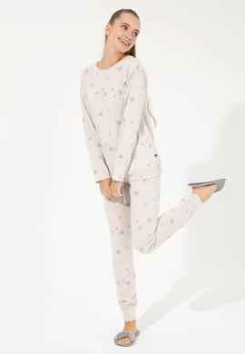 Kadın Bej Melanj Pijama Takımı - 50264799003