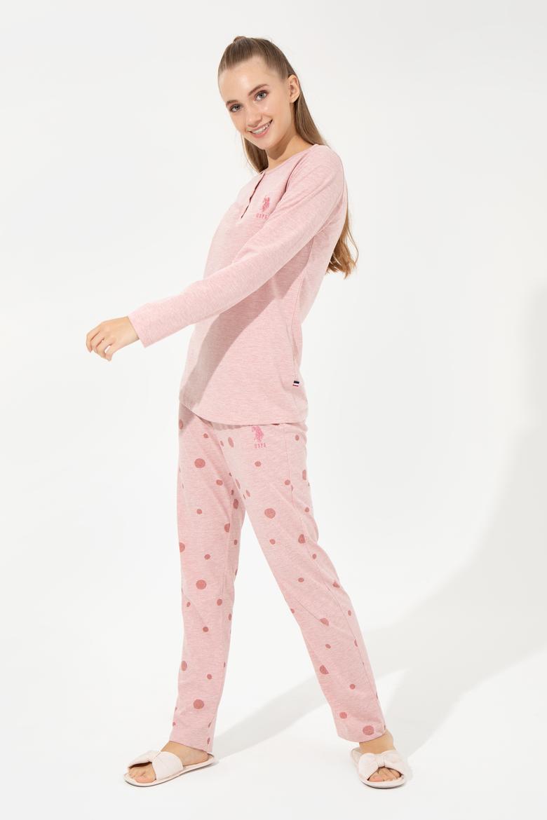 Kadın Pembe Melanj Pijama Takımı - 50264800003