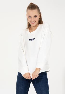 Kadın Ekru Bisiklet Yaka Basic Sweatshirt - 50261236014