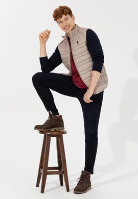 Erkek Taş Hakim Yaka Dokuma Yelek - 50256535028