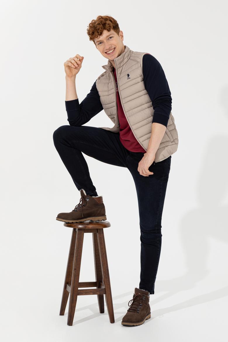 Erkek Taş Hakim Yaka Dokuma Yelek - 50256535028