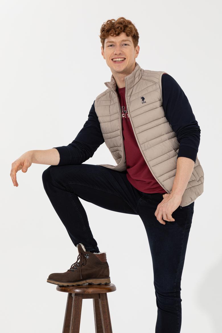 Erkek Taş Hakim Yaka Dokuma Yelek