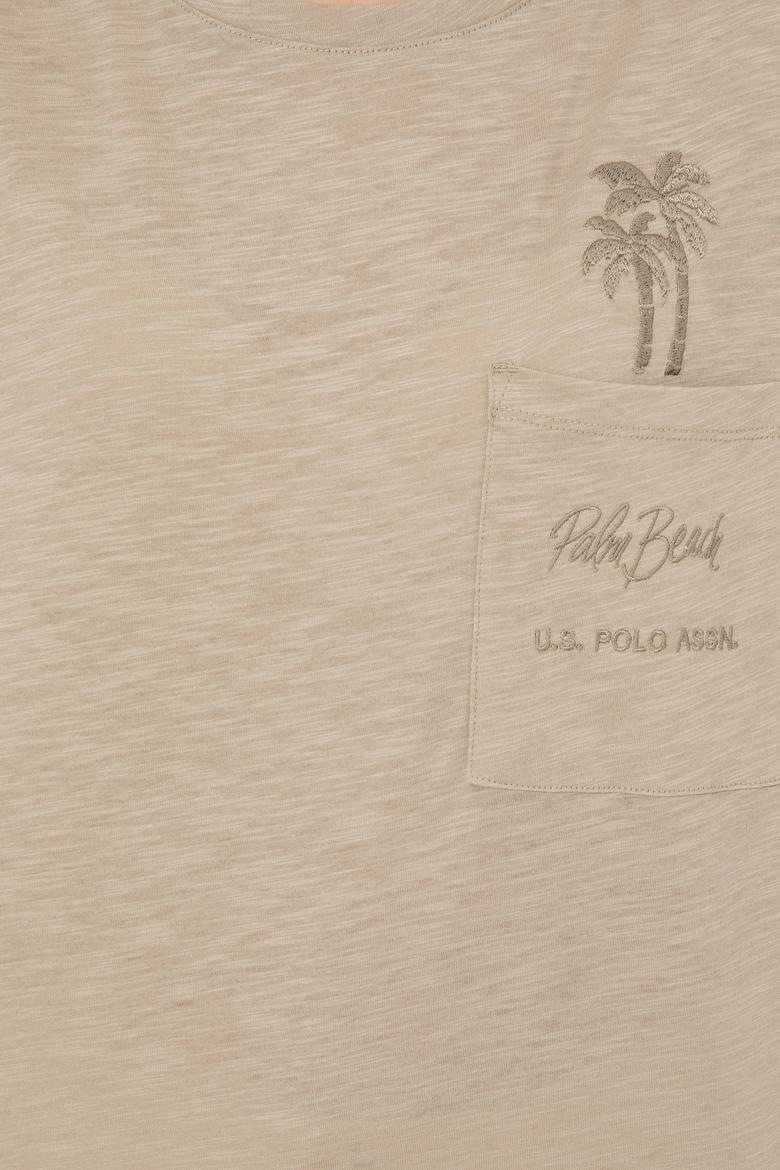 Kadın Haki Bisiklet Yaka Oversize Tişört - 50248424019