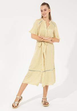 Kadın Safran Dokuma Elbise - 50246442012