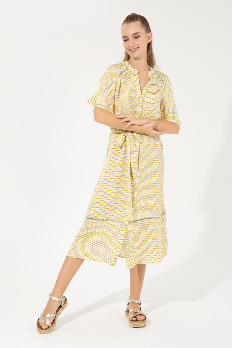 Kadın Safran Dokuma Elbise - 50246442012