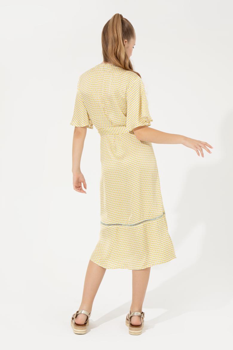 Kadın Safran Dokuma Elbise - 50246442012