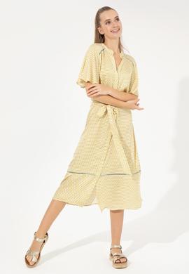 Kadın Safran Dokuma Elbise - 50246442012