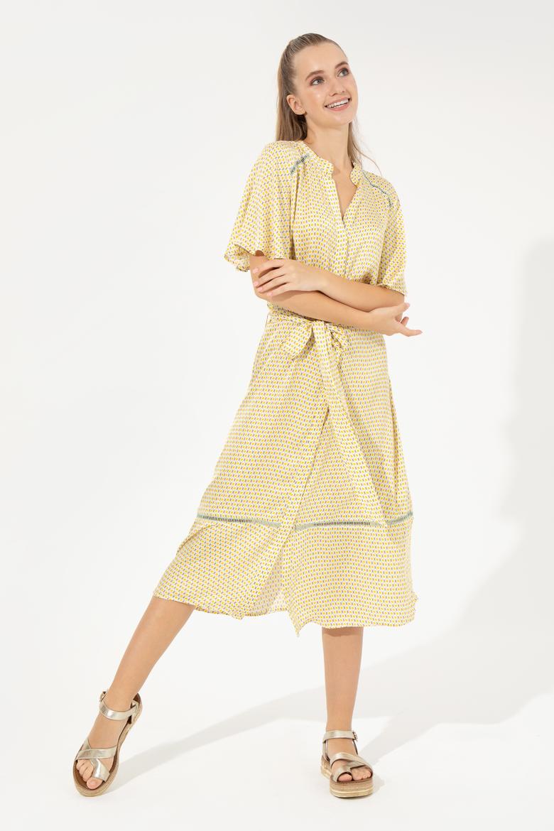 Kadın Safran Dokuma Elbise